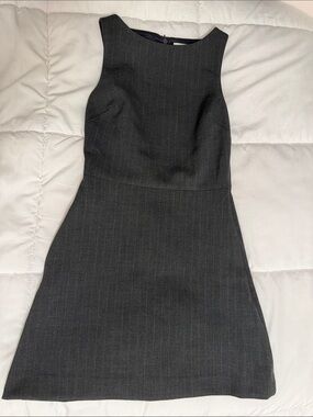 Aritzia Babaton Dark Charcoal Pinstripe Tailored Dress